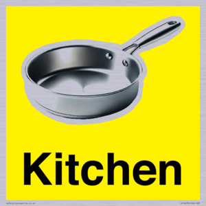 Kitchen Dementia Friendly signs yellow